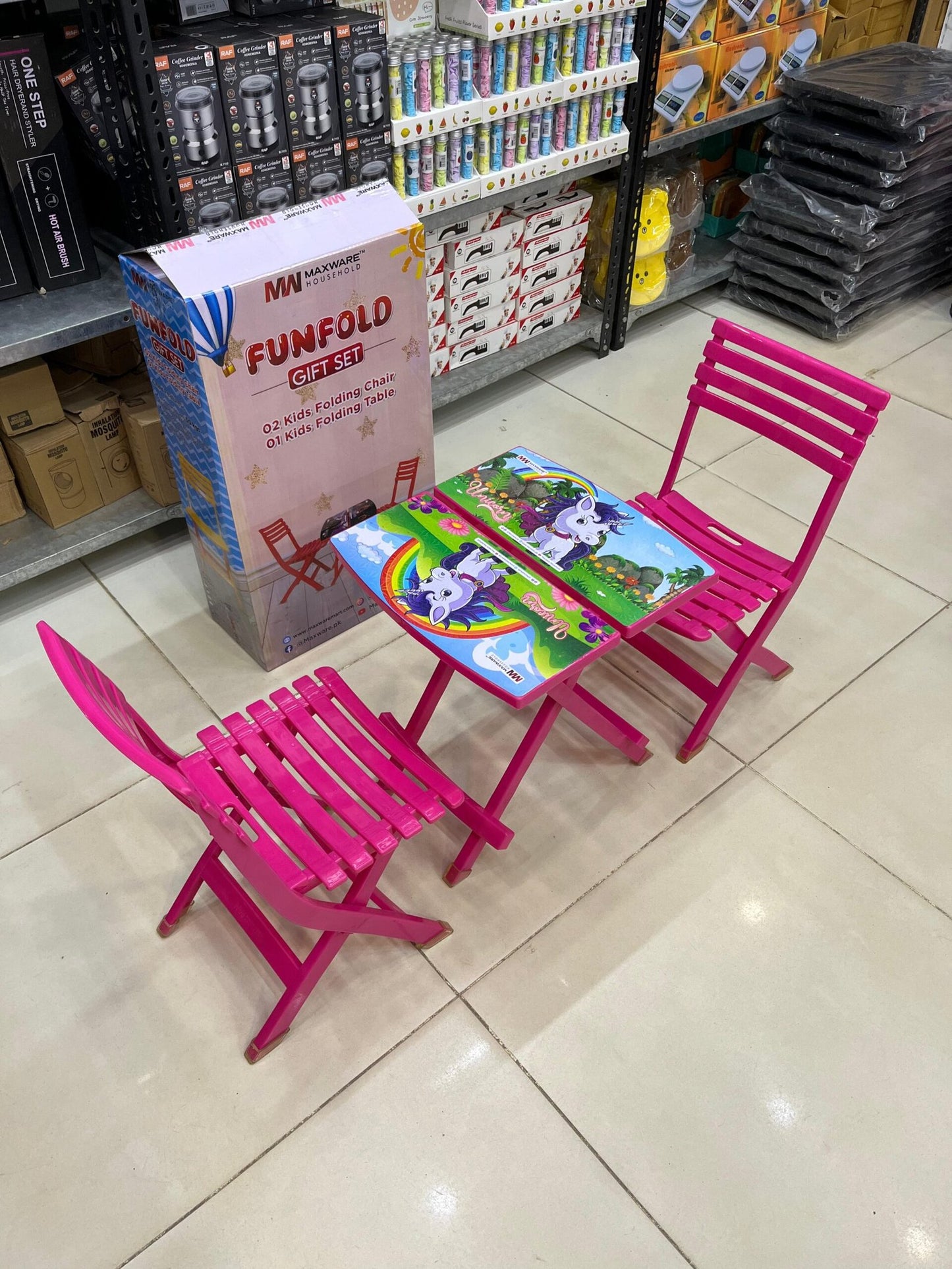 Kids Folding Table Chairs Set