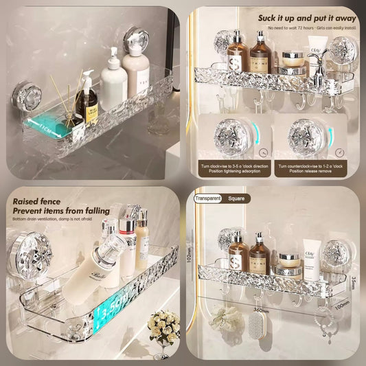 Acrylic Wall-Mounted Suction Shelf (Box Packing) Premium Quality