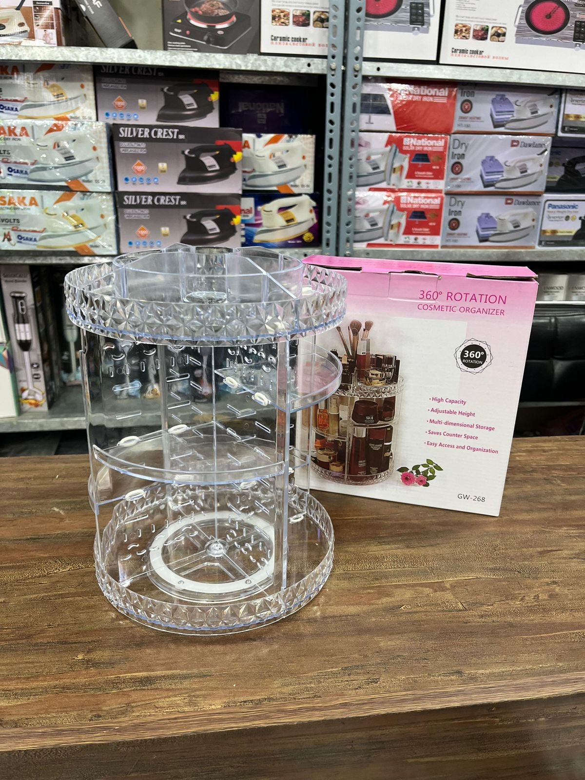 360 rotating cosmetic organizer
