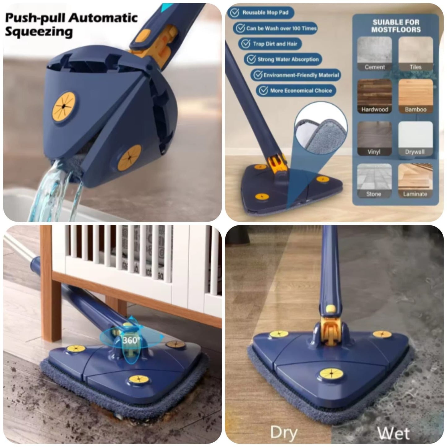 Triangle mop 360°