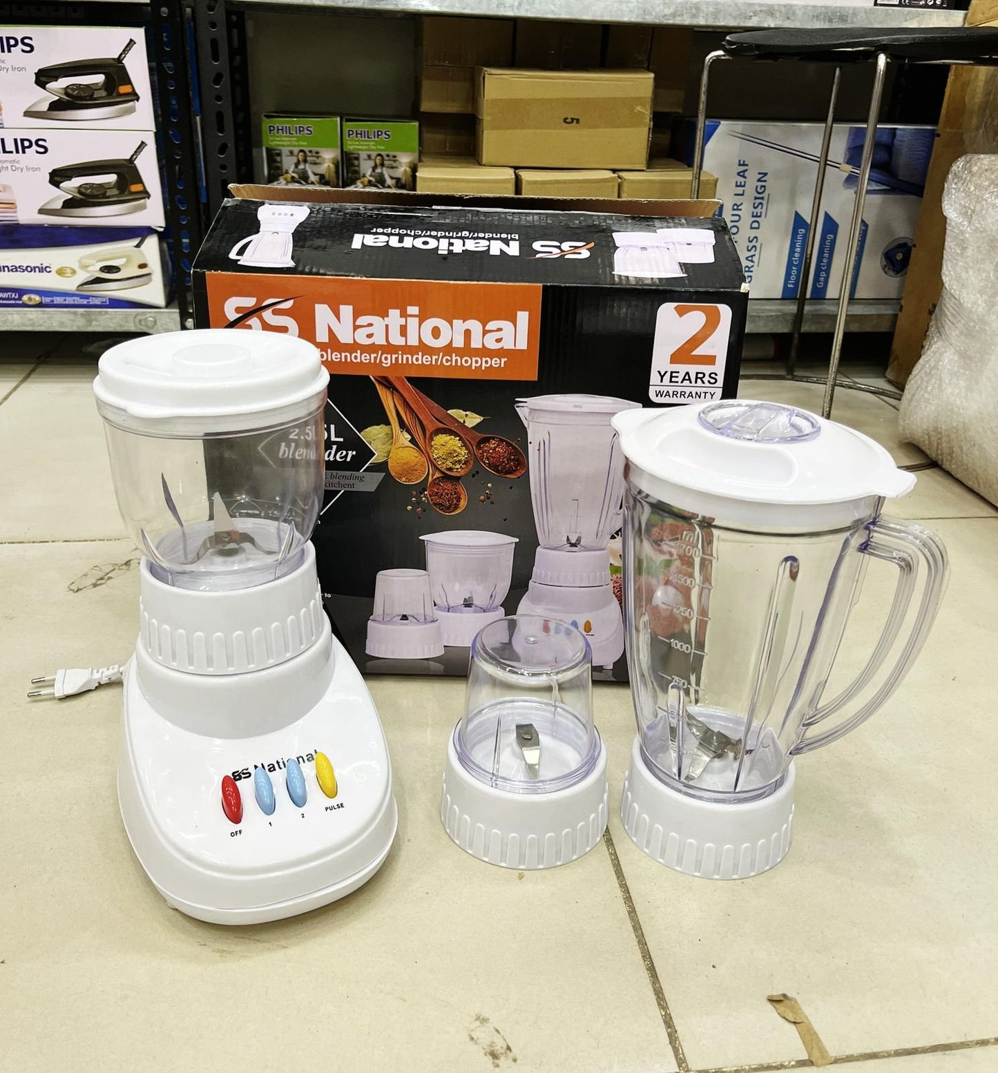 3in1 Blender / Grinder / Chopper with 2 Speeds + Pulse Function (2 Years Warranty Available ✅ ) (Random Model)