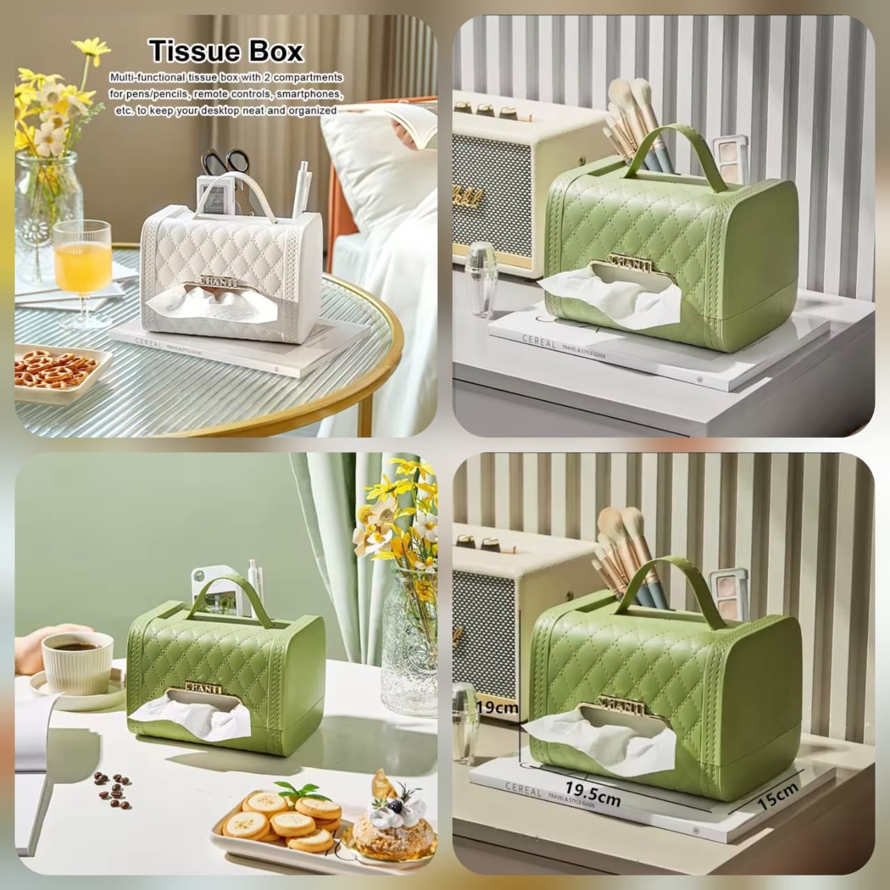 Elegant Purse Style Tissue Box Premium Quality) Only Green Available