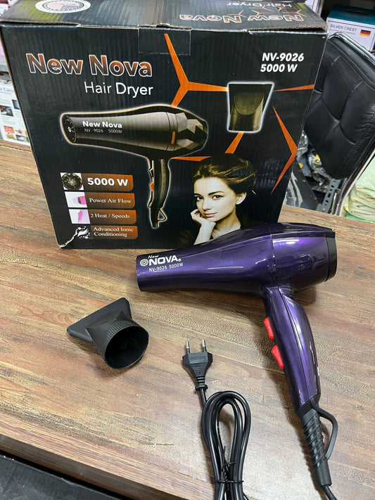 New Nova 5000W Premium Quality Hair Dryer with Hot & Cold Option