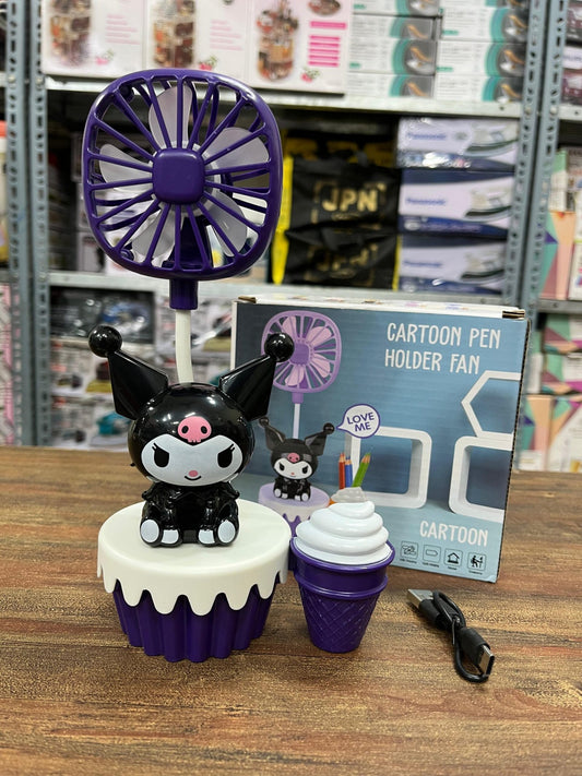 Cartoon Pen Holder Fan