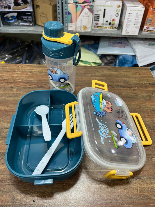 Hard Plastic Imported Quality Kids Lunch box set with bottle 3 Portion (Discount on Quantity)