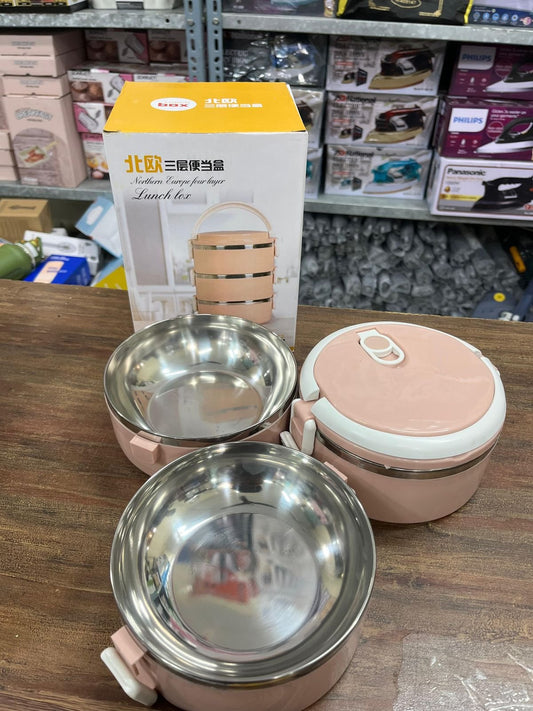 Stainless Steel Lunch Box Triple Layer (Discount on Quantity)