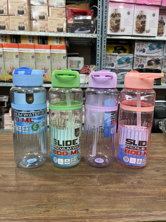 800ML Slide n Sip Plastic Water Bottle (BPA Free)