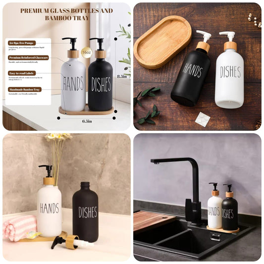 Ceramic Hands And Dishes Soap Dispenser (BOX PACKING) Round shape