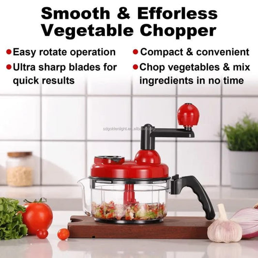 10 Functions Manual Food Chopper (Chopping, Mixing, Salad Spinner)