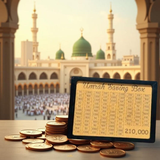 Umrah Saving Box – Wooden Umrah Saving Box – 280 Days Savings Plan – Islamic Halal Money Jar for Hajj & Umrah – Daily Pilgrimage Savings Tracker – Gift for Muslims Money Saving Box