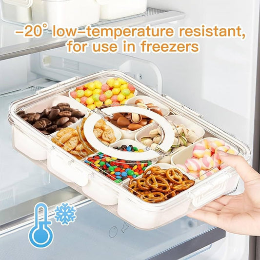 Multifunctional 8 Compartments Acrylic Plastic Food Snack Box