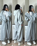 Cloud flower Zipper co-ord - Light Gray (AK)