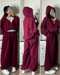 Cloud flower Zipper co-ord - Maroon (AK)