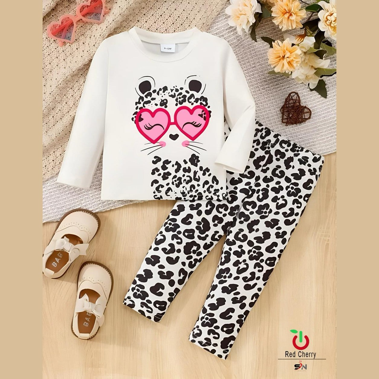 White Cool Cat Shirt & Trouser For Baby & Baba