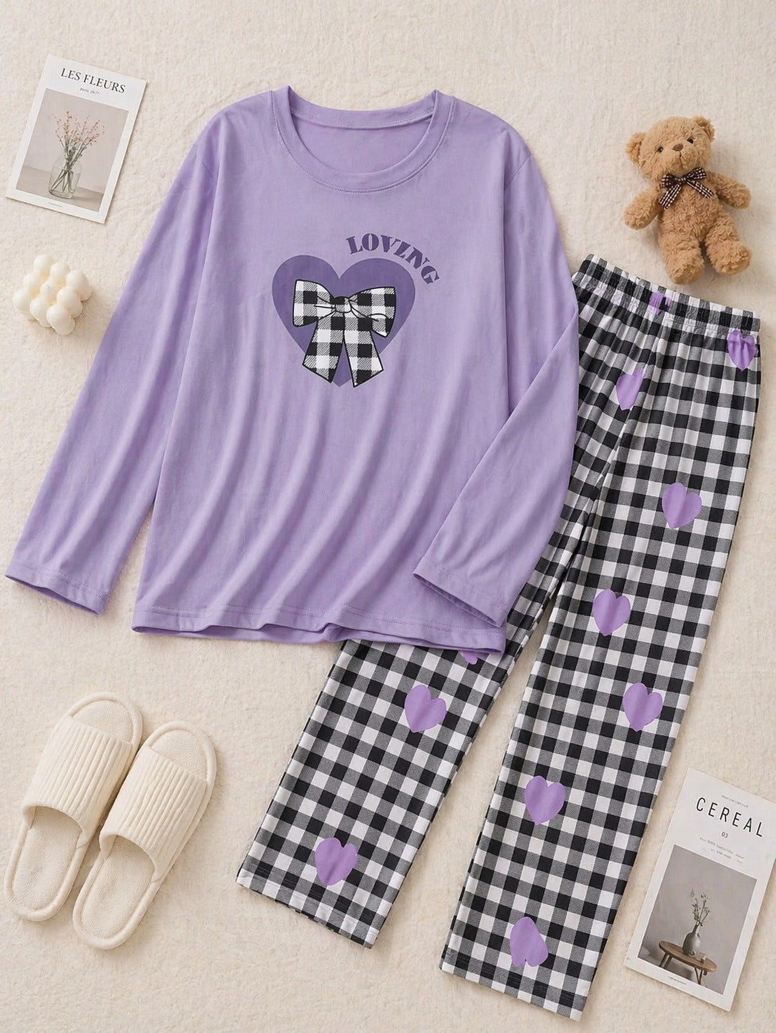 Purple Ribbon Lounge Wear