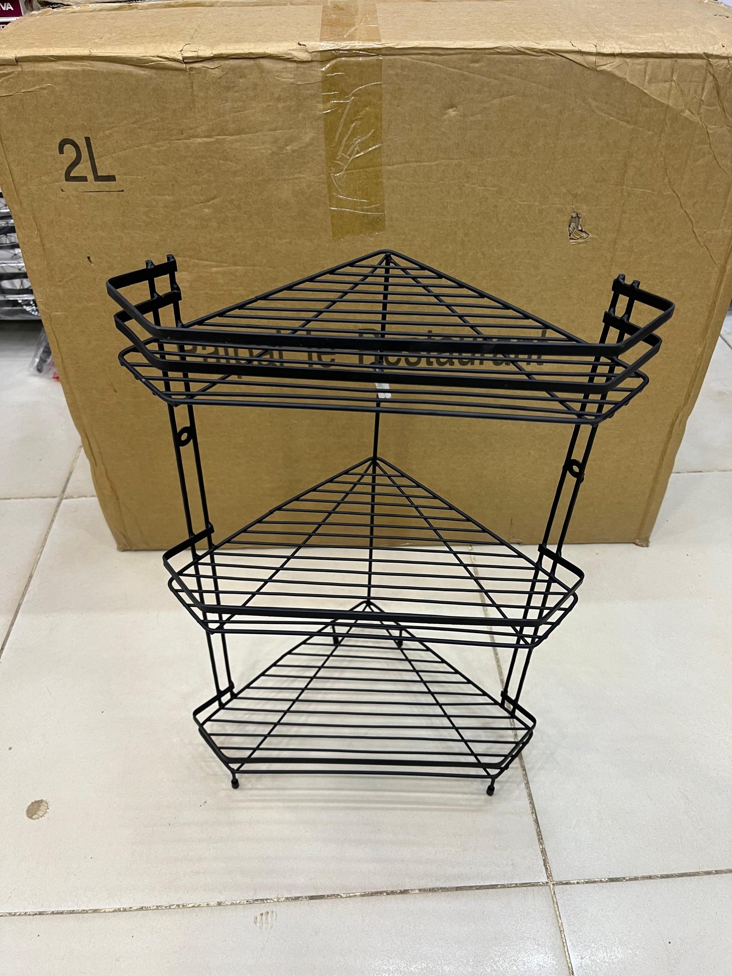 3 Tier Multipurpose Organizer for Kitchen & Bathroom (With screw hooks)