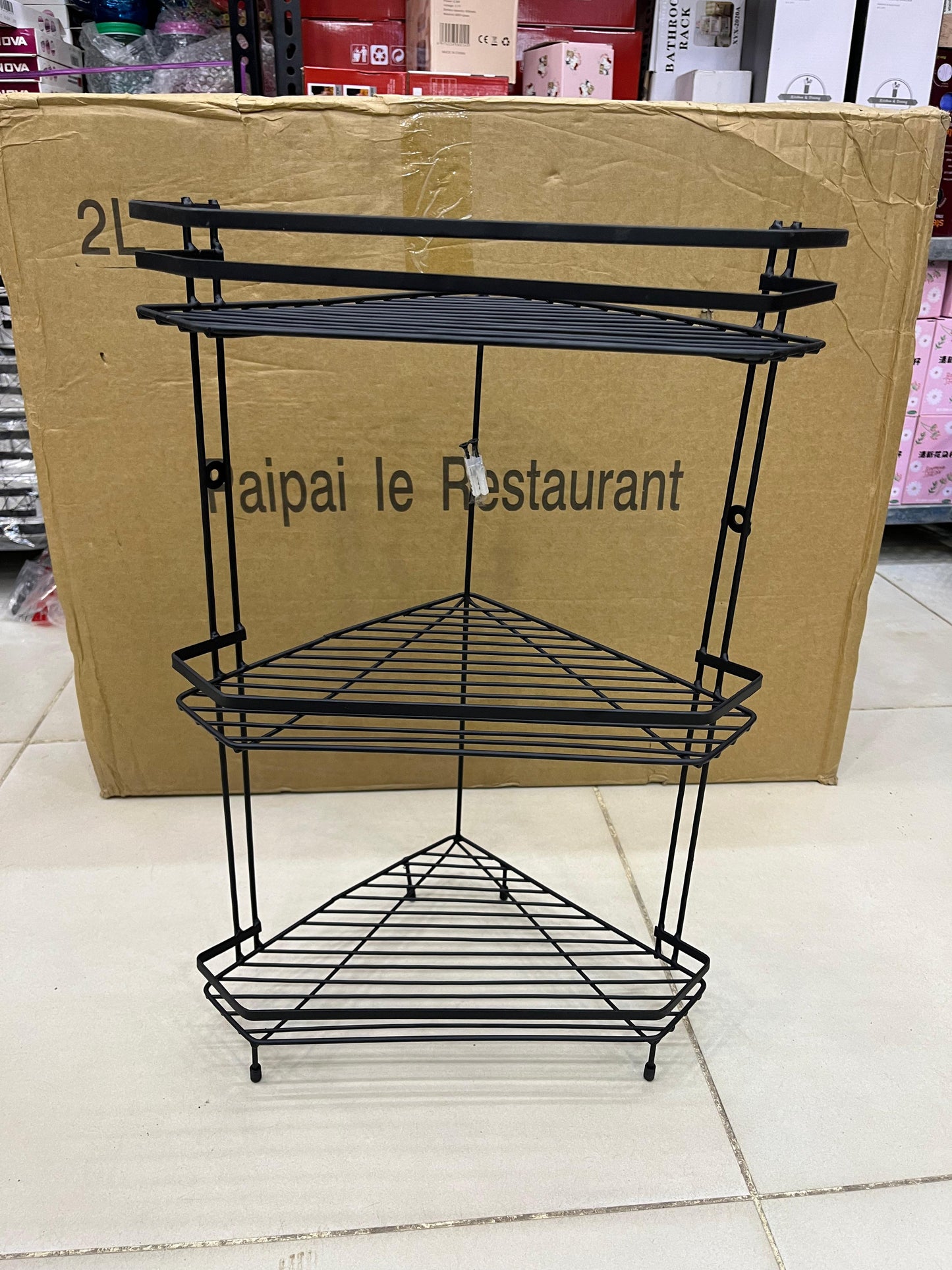 3 Tier Multipurpose Organizer for Kitchen & Bathroom (With screw hooks)