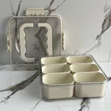 Multifunctional 6 Compartments Acrylic Plastic Food Snack Box