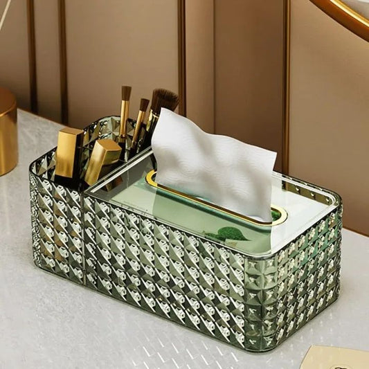 Acrylic Tissue Box with Organizer