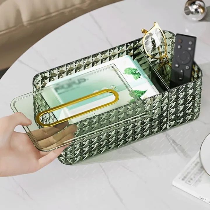 Acrylic Tissue Box with Organizer