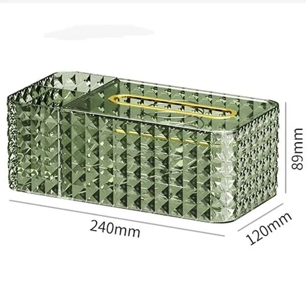 Acrylic Tissue Box with Organizer