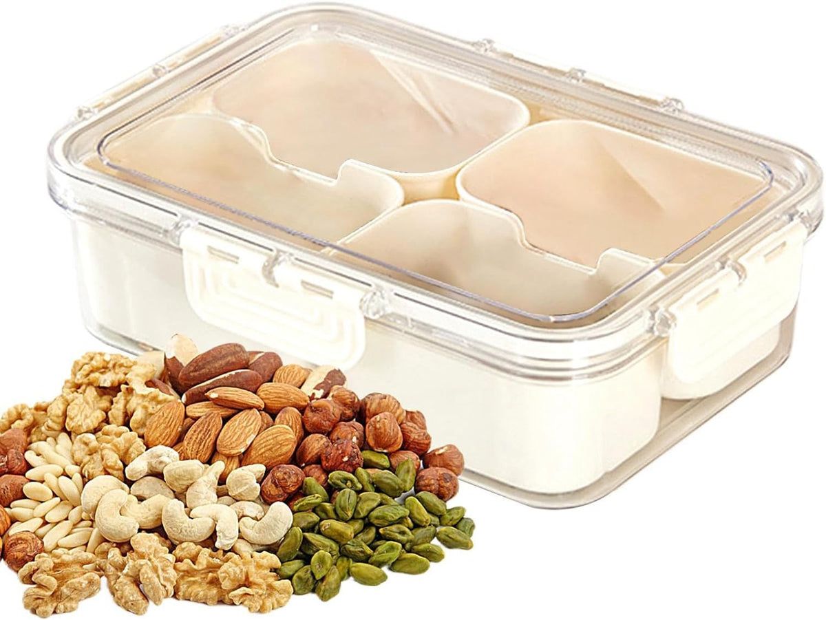 Multifunctional Acrylic Plastic 4 Grid Food & Spices Container