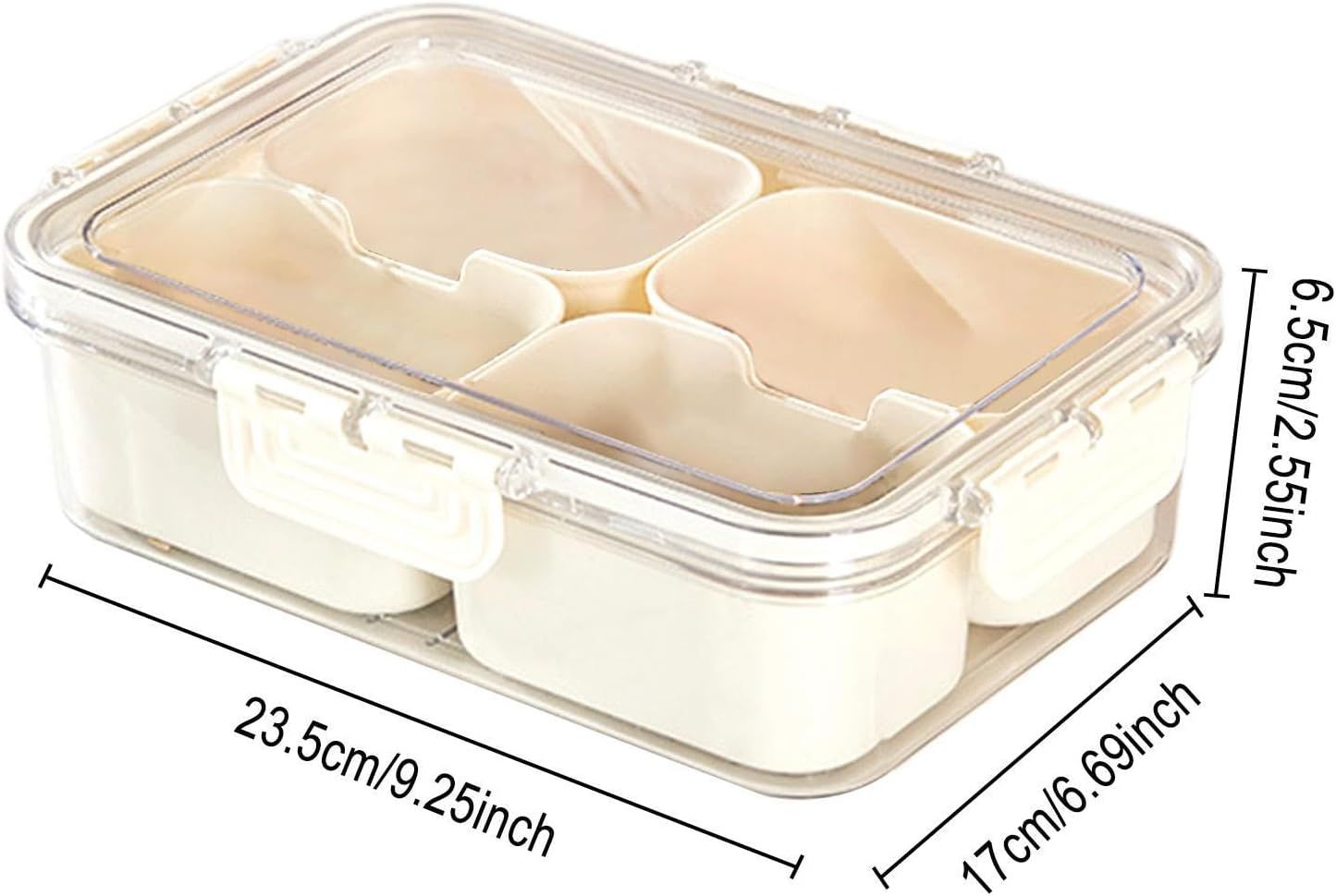 Multifunctional Acrylic Plastic 4 Grid Food & Spices Container