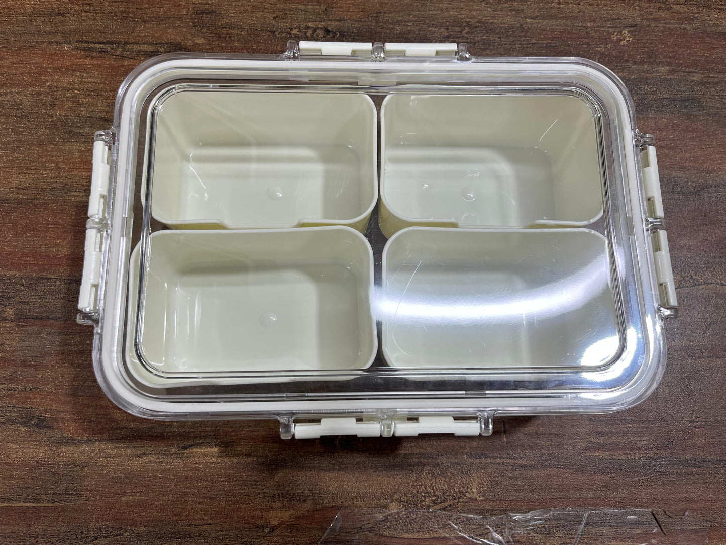Multifunctional Acrylic Plastic 4 Grid Food & Spices Container