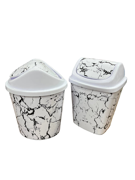 Marble Pattern Trash Bin, Office Bathroom Kitchen Flip Trash Bin, Plastic Living Room Bedroom Garbage Box