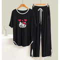 BLACK White Round Kitty Palazzo style night Dress