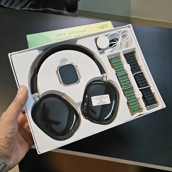 6 in 1 - Crown C6 Ultra-2 (1 Headphones & 1 smartwatch 3 silicone belts