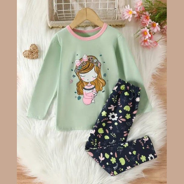 Green Elsa Style shirt & Trouser For Baby & Baba