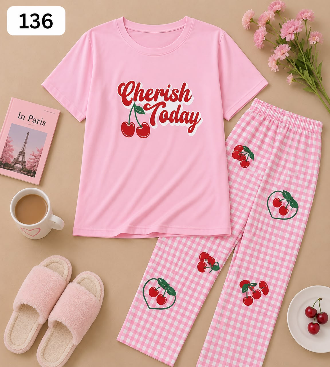 Cherish Today Cherry Printed Women's Pajama Set