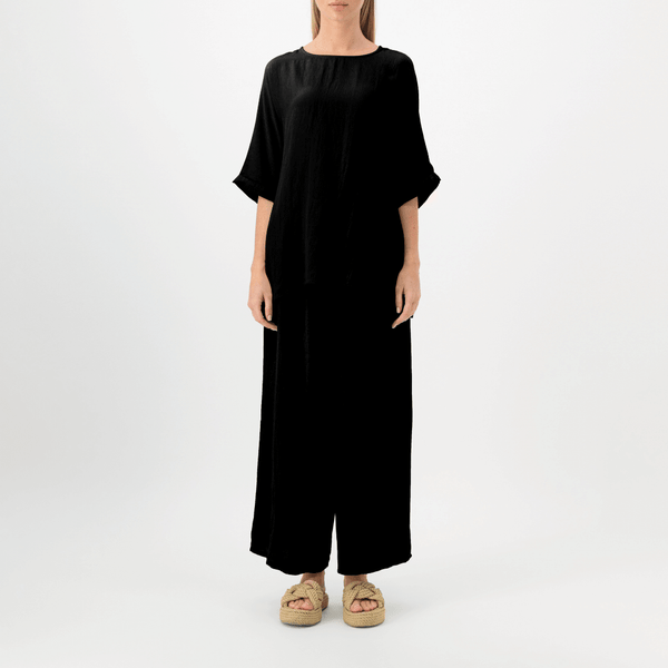 Plain Deep Black 3 quarter sleeves