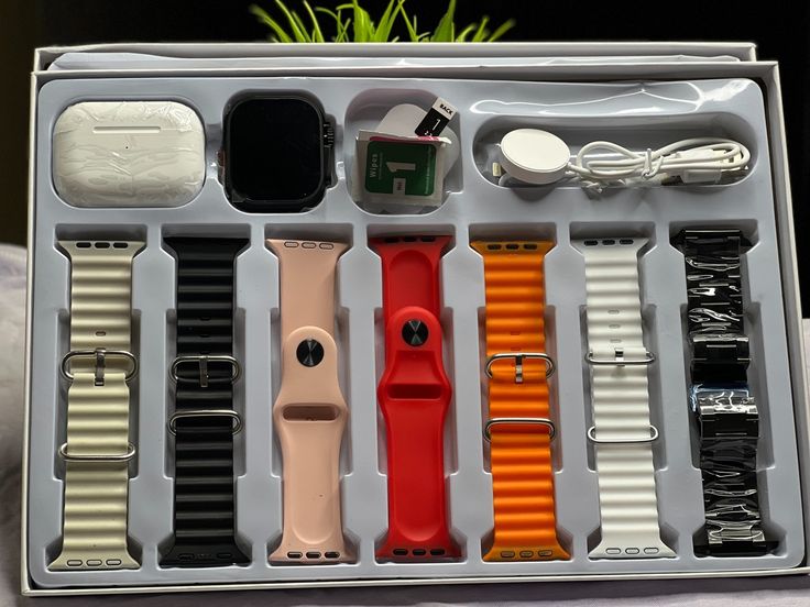 9 in 1 Combo - 7 Belts + 1 Airpods+ 1 Smartwatch with charging Cable